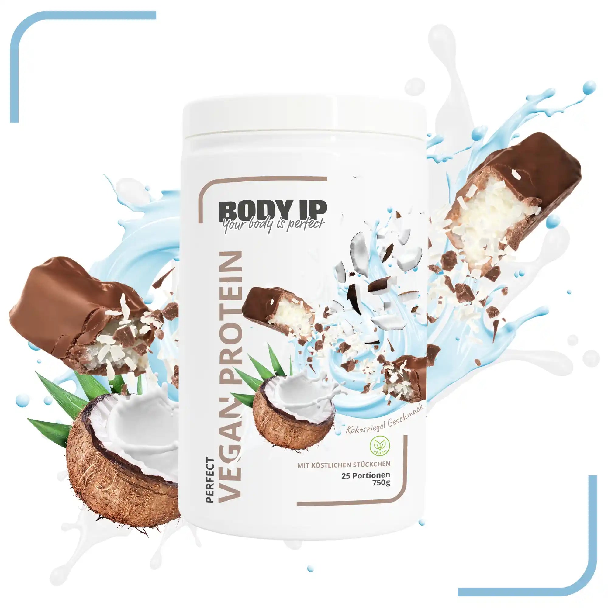 Perfect Vegan Proteinpulver Kokosriegel BODY IP #geschmack_Kokosriegel