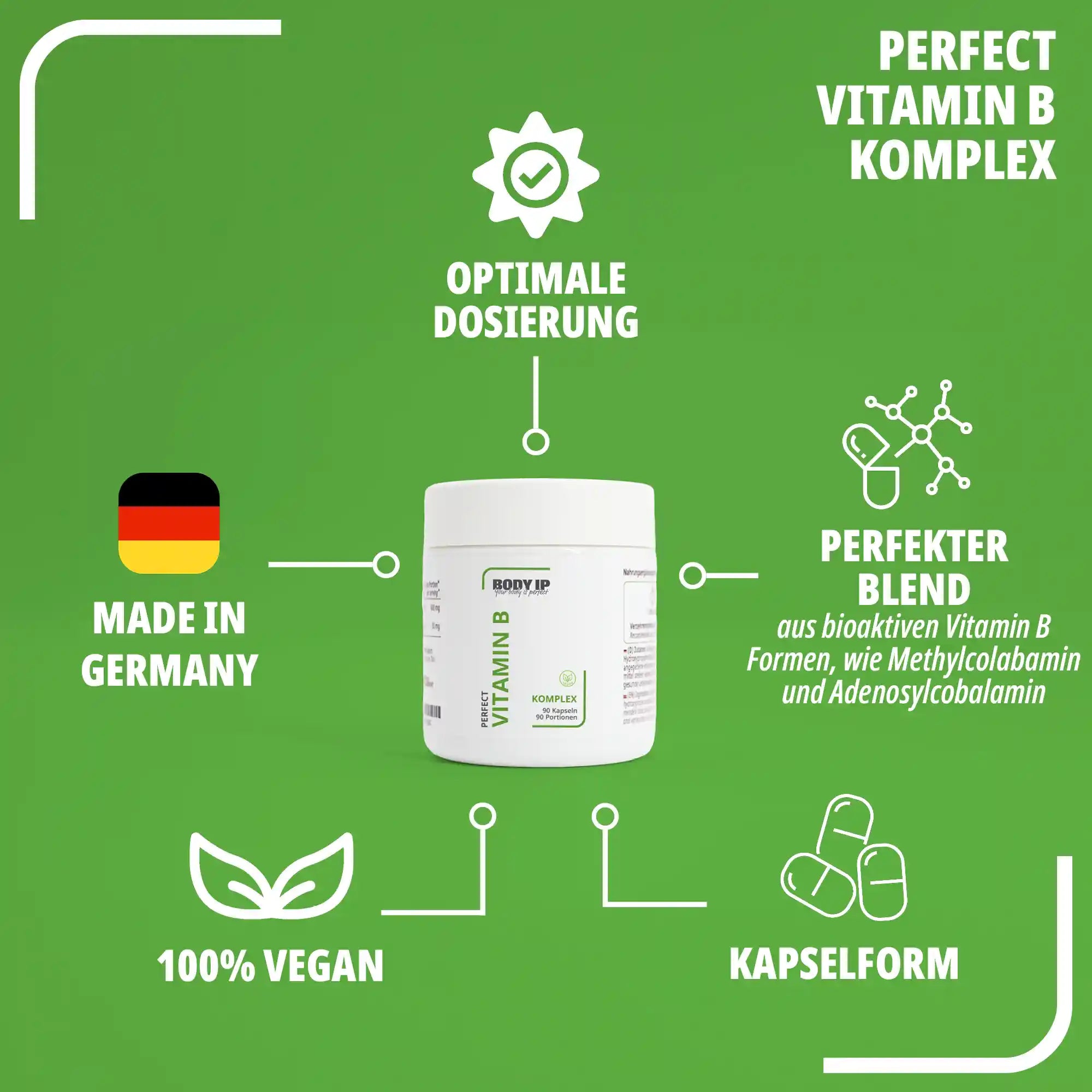 Vitamin-B Komplex BODY IP Eigenschaften